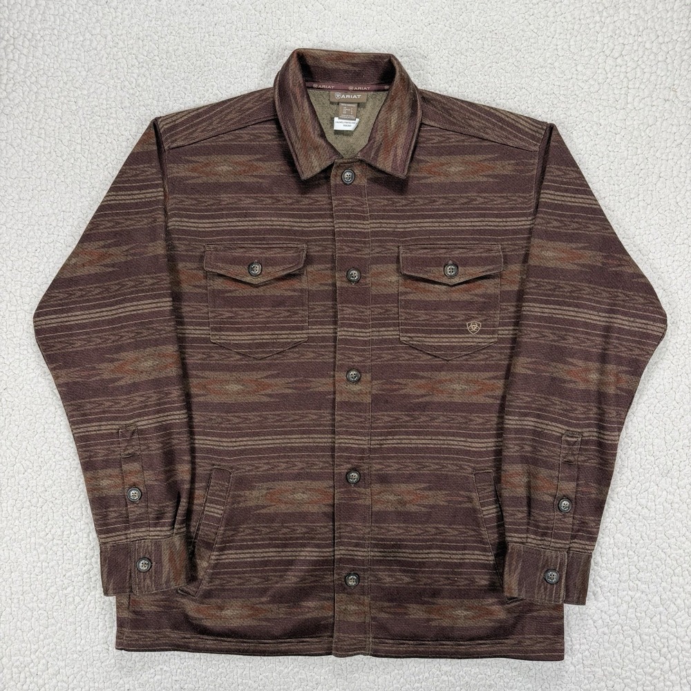 Ariat Caldwell Shirt Jacket Men's L Southwest Aztec Fleece Western Ranch Outdoor